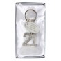 21 shaped keyring personalised