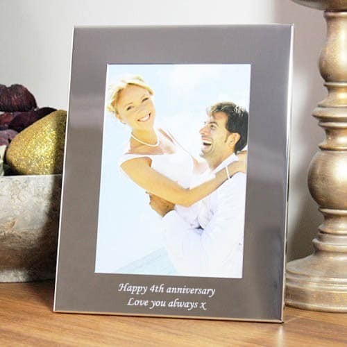 Any Message Personalised Engraved Gift Silver Plated Photo Frame 7x5